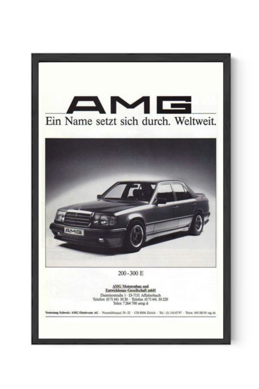 Black N White Mercedes AMG 300E Poster